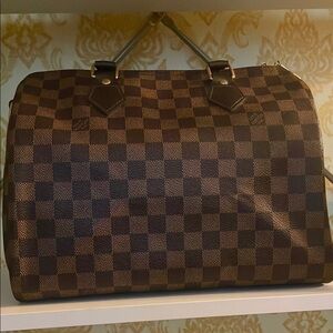Brown Checkered Men's Bag